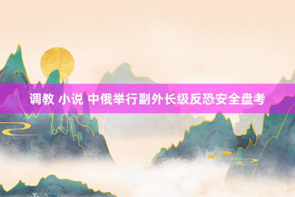 调教 小说 中俄举行副外长级反恐安全盘考