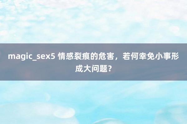 magic_sex5 情感裂痕的危害，若何幸免小事形成大问题？
