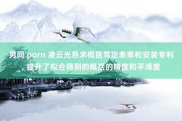 男同 porn 凌云光恳求概括笃定表率和安装专利， 提升了拟合得到的概括的精度和平滑度