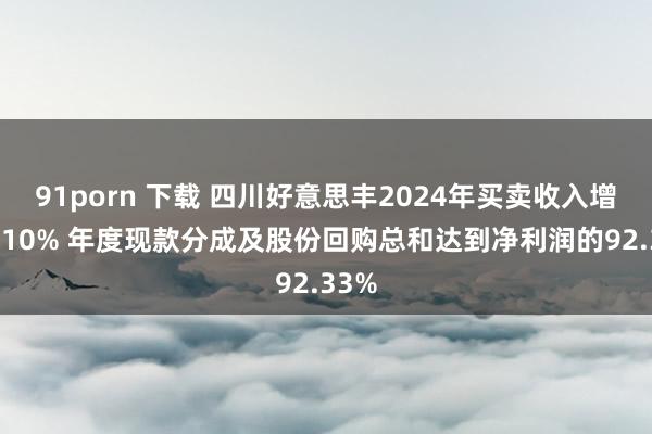 91porn 下载 四川好意思丰2024年买卖收入增长9.10% 年度现款分成及股份回购总和达到净利润的92.33%